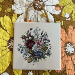 Floral Splendor Stoneware Trivet USA Made